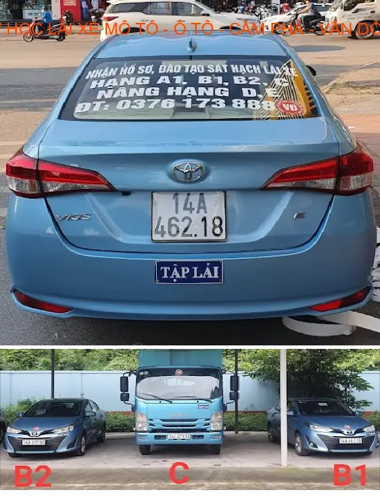 APPLICATION SUBMISSION POINTS FOR MOTORCYCLE AND CAR DRIVING LESSONS - CAM PHA - VAN DON - MONG DUONG