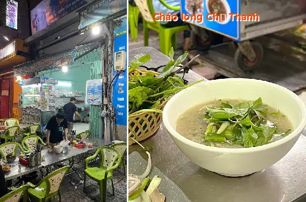 Pork offal porridge at Ms. Thanh s