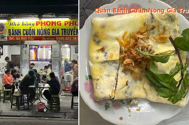 Traditional Hot Steamed Rice Roll Restaurant at 50 Doi Can Street
