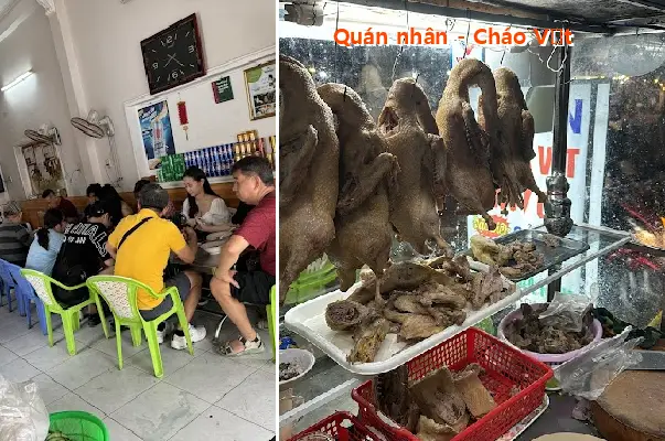 Restaurant specializing in duck porridge.