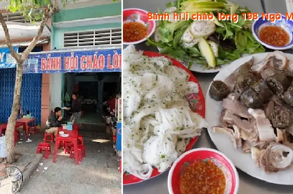 Banh Hoi Chao Long (Rice vermicelli with pork offal porridge) 198 Ngo May