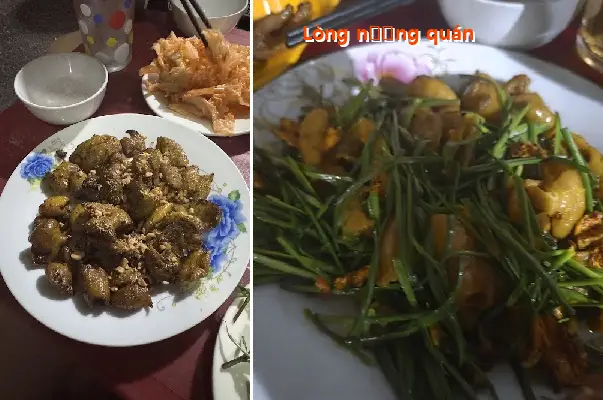 Grilled pork intestines at the restaurant.