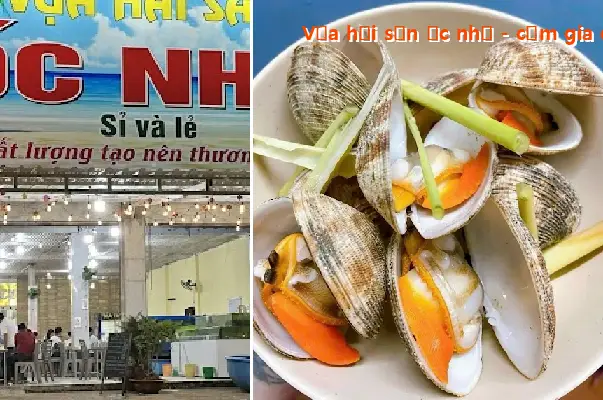 Seafood market selling snails - like family meals