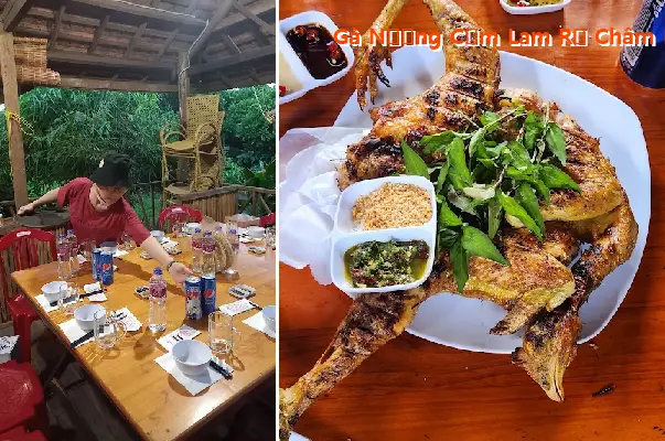 Grilled Chicken with Bamboo Rice (Rơ Châm Rô)