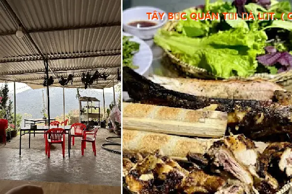 NORTHWEST RESTAURANT IN DA LAT. (GRILLED FISH, BAMBOO RICE, GRILLED CHICKEN).